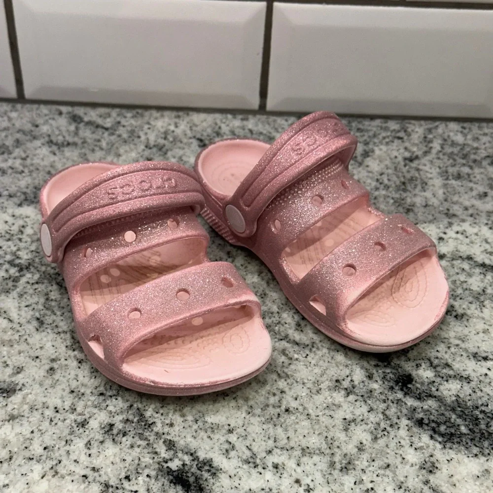 CROCS pink glitter